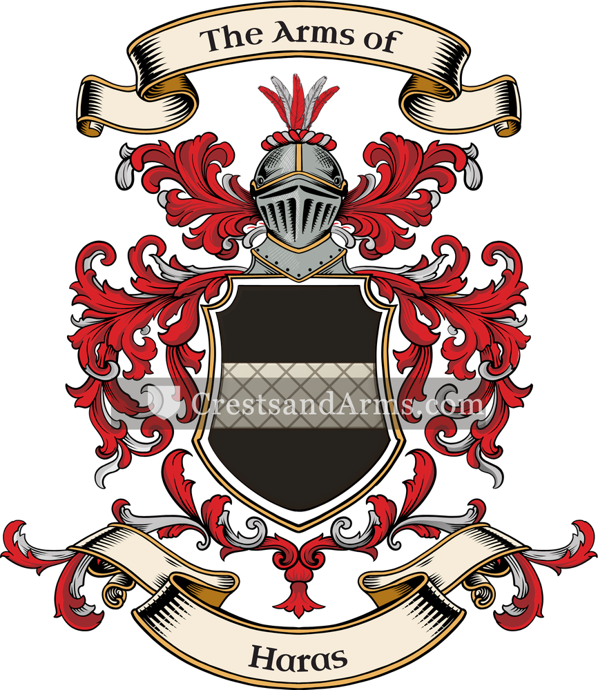 The Haras coat of arms, drawn from the recorded blazon