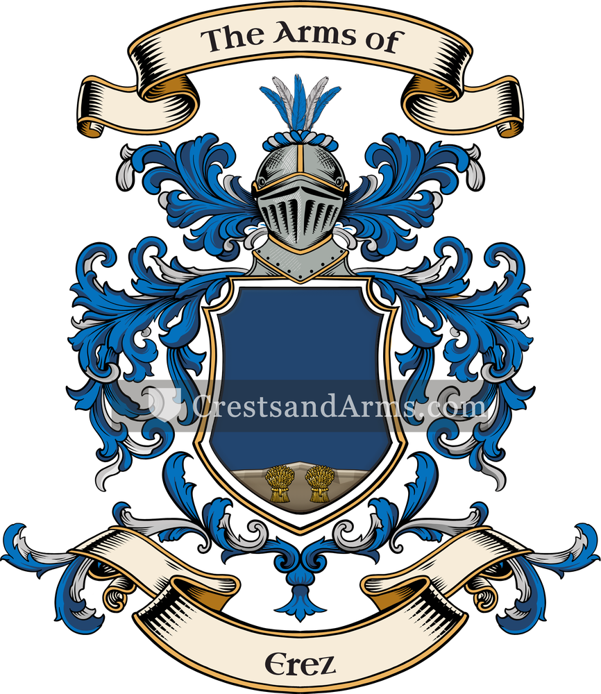 The Erez coat of arms, drawn from the recorded blazon