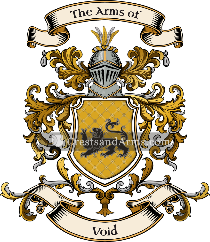 The Void coat of arms, drawn from the recorded blazon