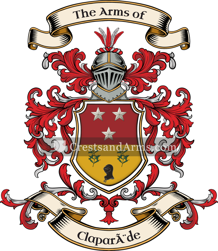 The Claparède coat of arms, drawn from the recorded blazon