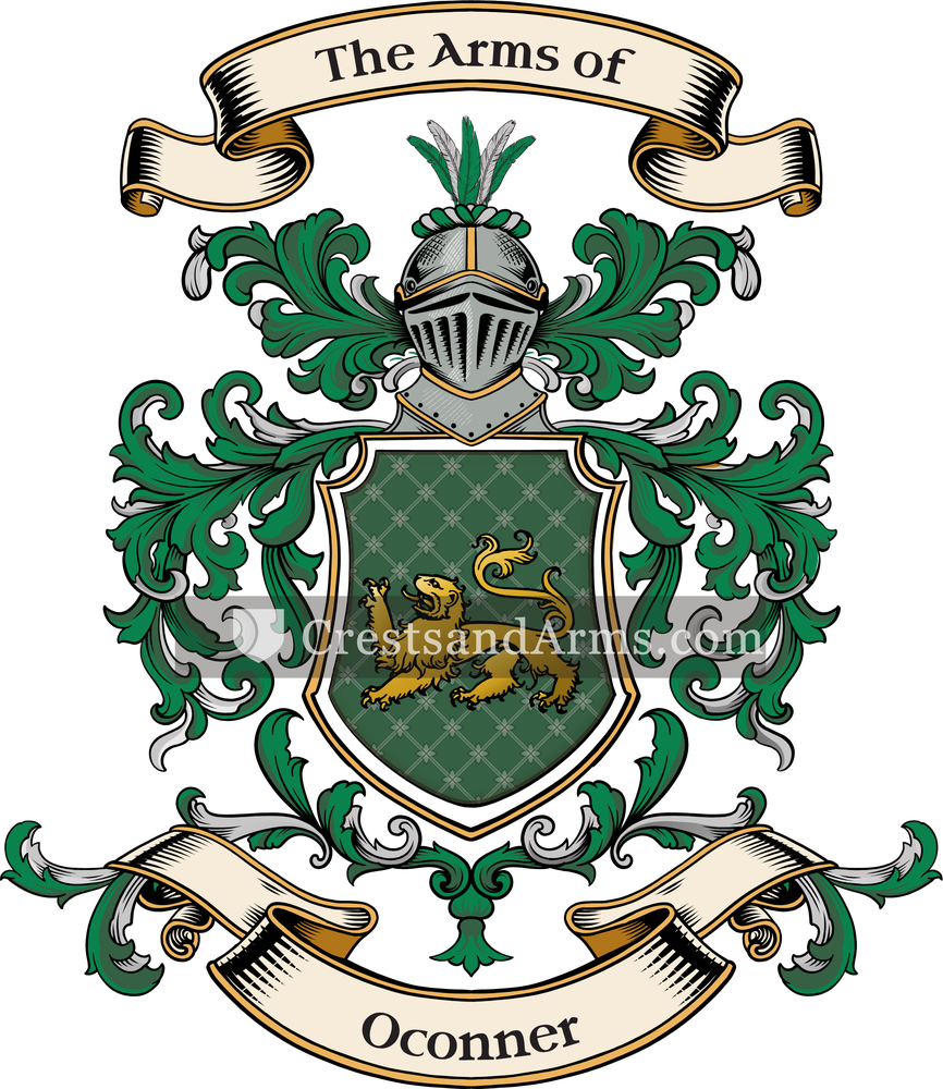 The Oconner coat of arms, drawn from the recorded blazon