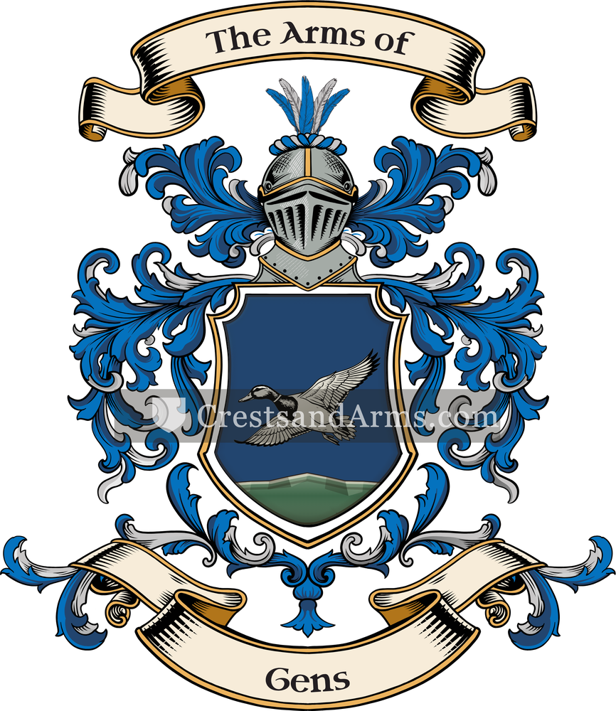 The Gens coat of arms, drawn from the recorded blazon