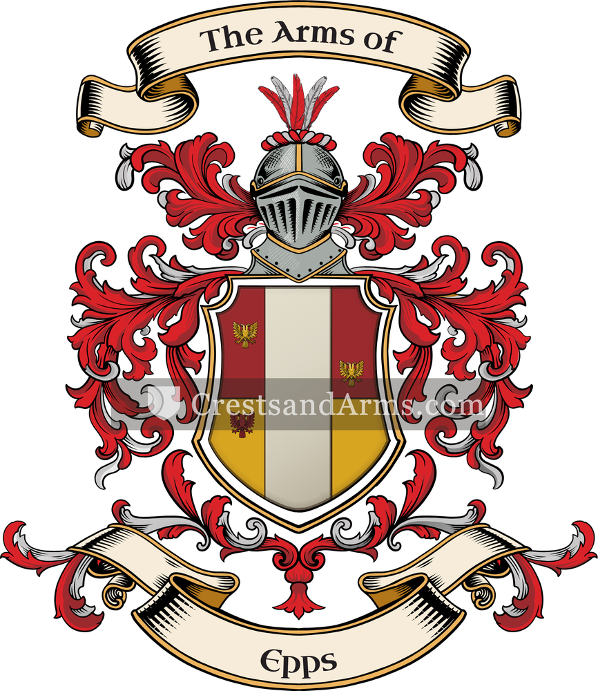 The Epps coat of arms, drawn from the recorded blazon