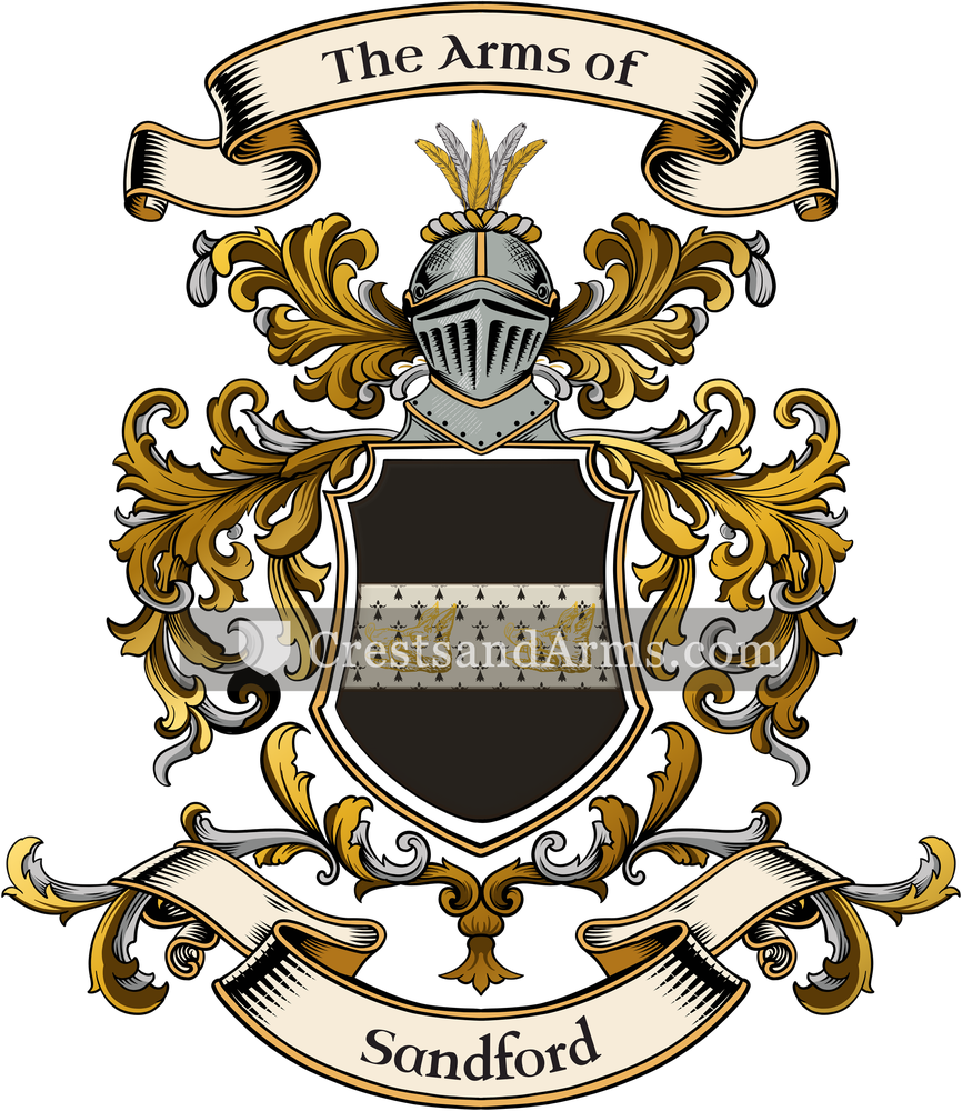 The Sandford coat of arms, drawn from the recorded blazon