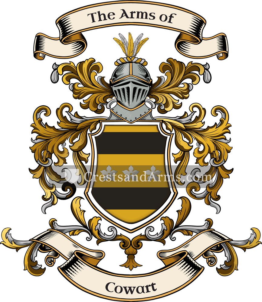 The Cowart coat of arms, drawn from the recorded blazon