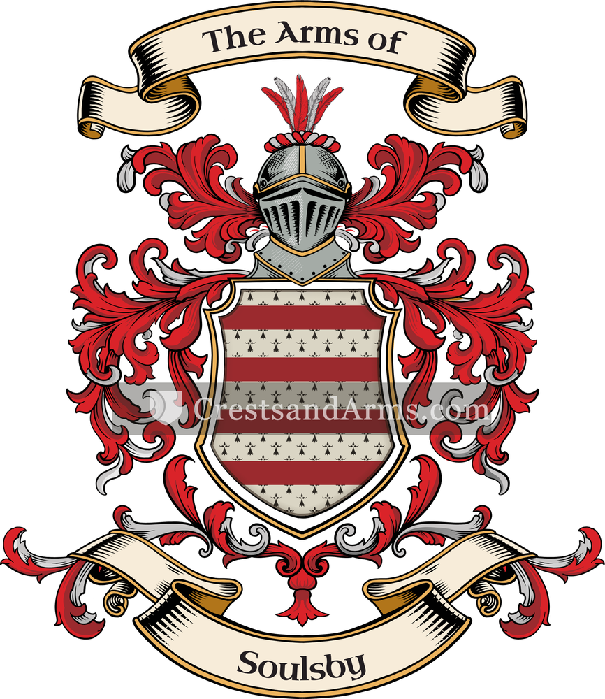 The Soulsby coat of arms, drawn from the recorded blazon