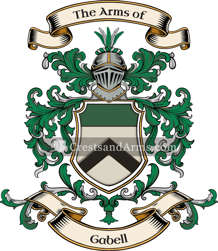 The Gabell coat of arms, drawn from the recorded blazon