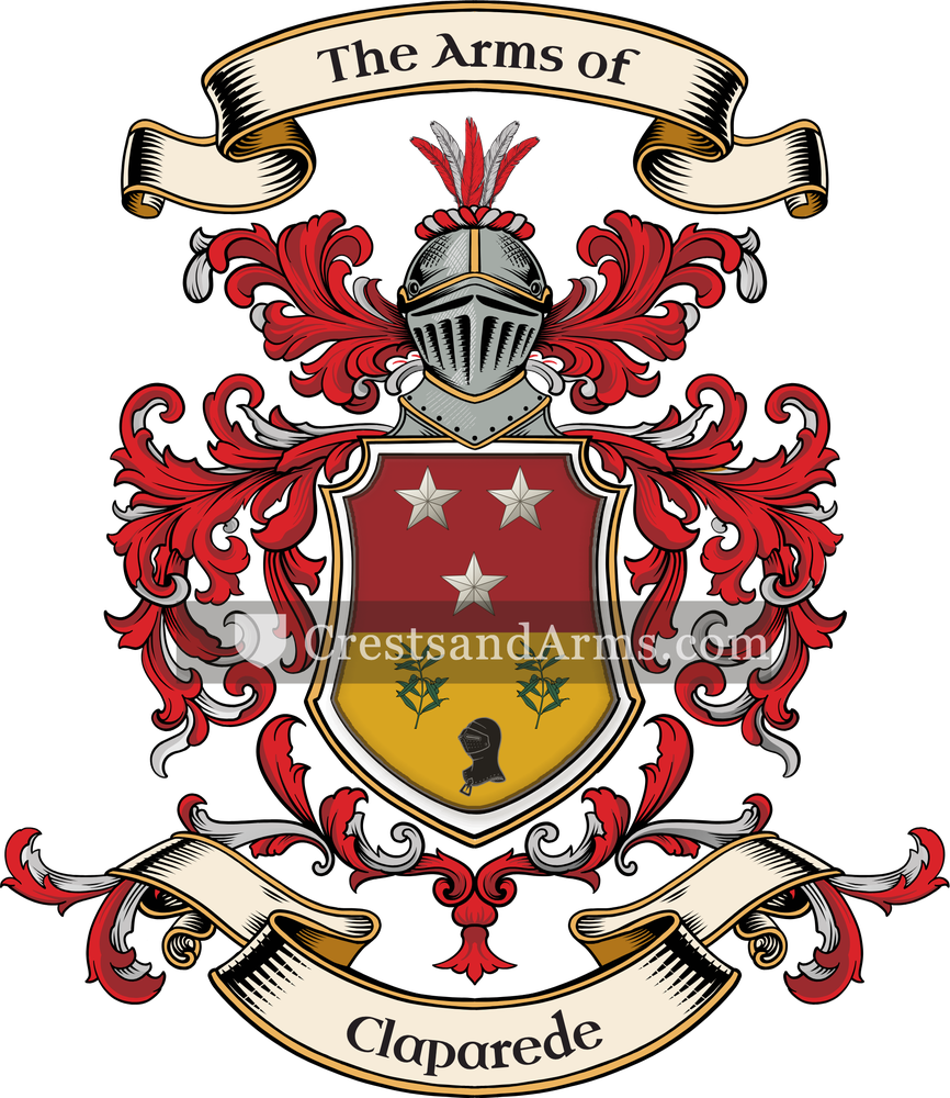 The Claparède coat of arms, drawn from the recorded blazon
