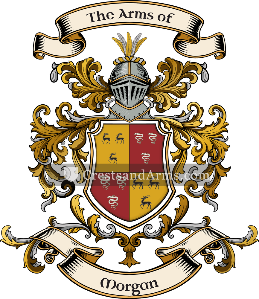 The Morgan coat of arms, drawn from the recorded blazon