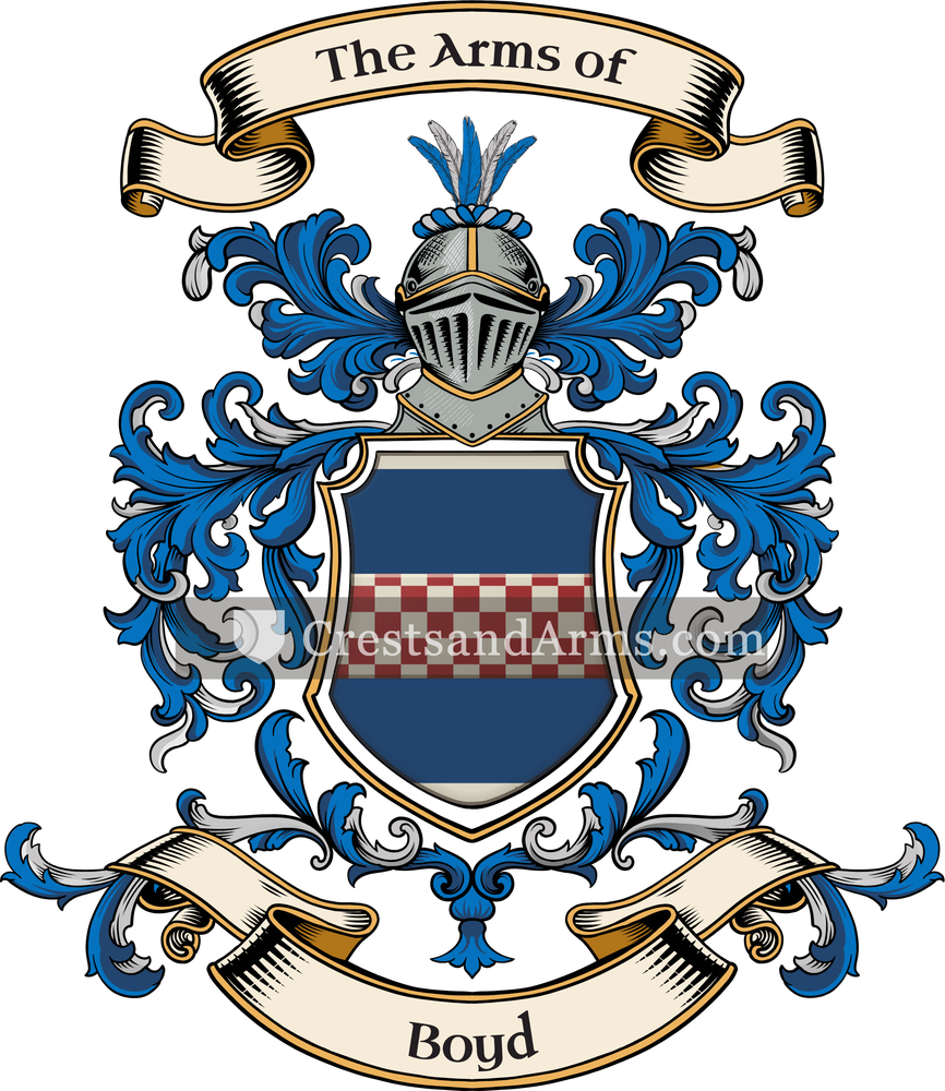 The Boyd coat of arms, drawn from the recorded blazon