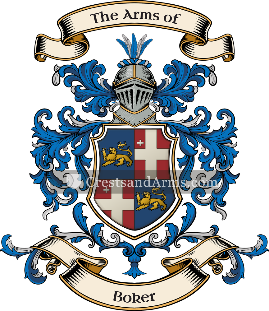 The Boker coat of arms, drawn from the recorded blazon