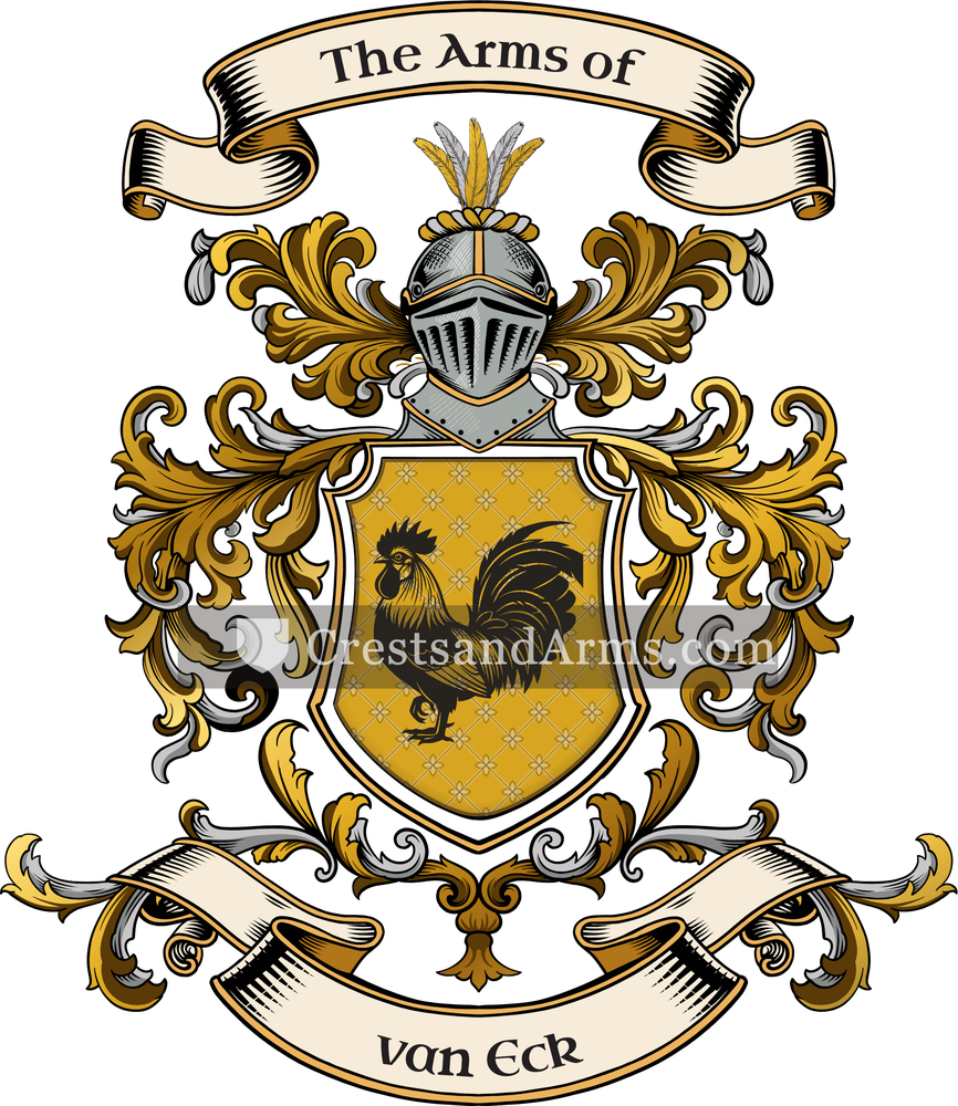 The van Eck coat of arms, drawn from the recorded blazon