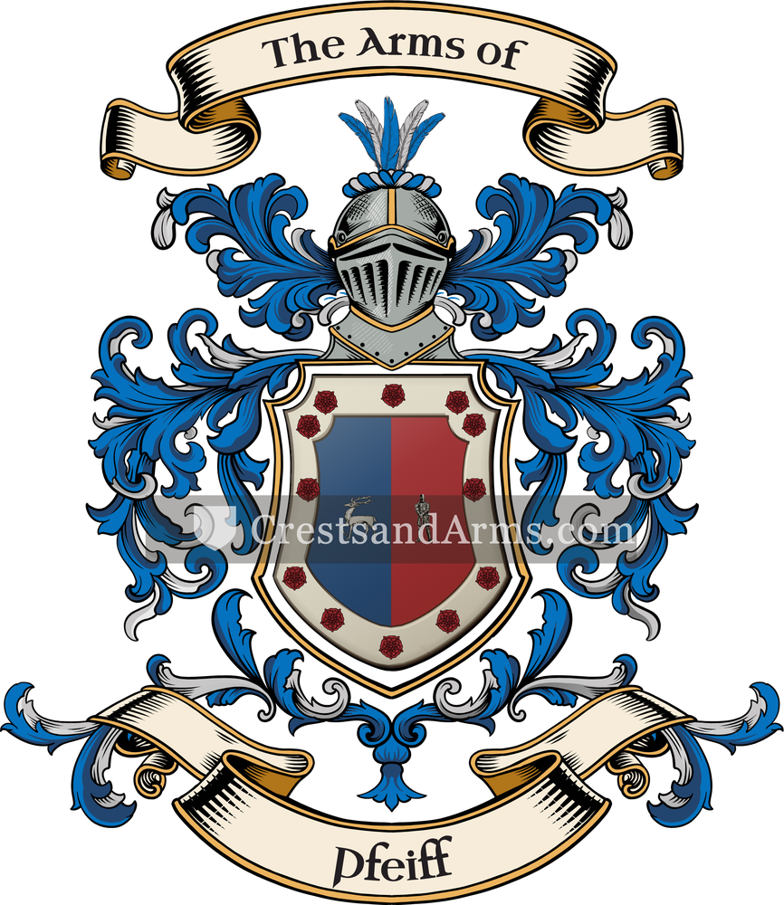 The Pfeiff coat of arms, drawn from the recorded blazon