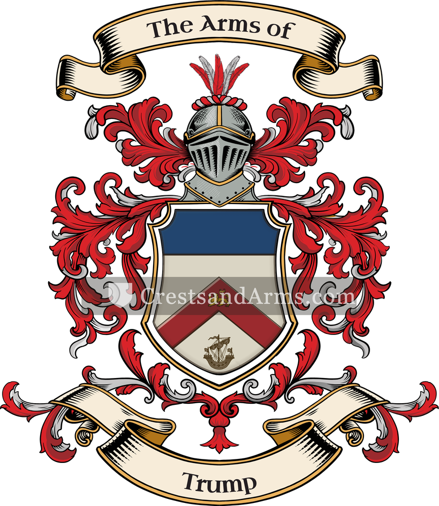 The Trump coat of arms, drawn from the recorded blazon