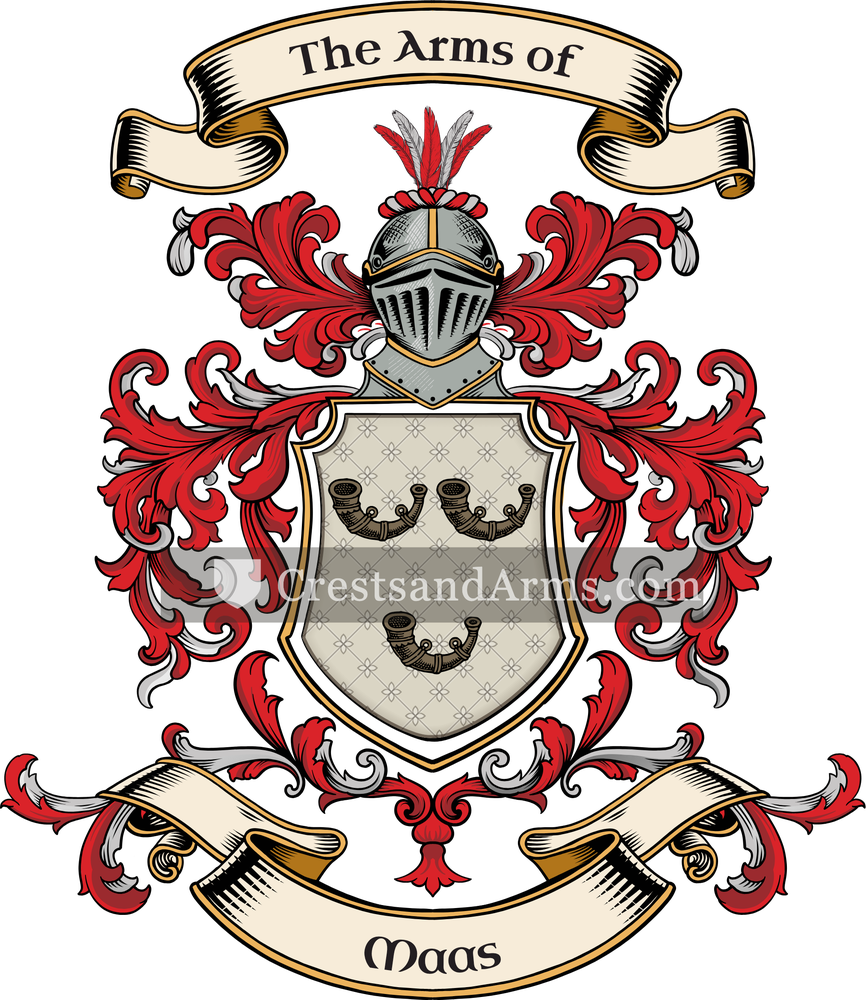 The Maas coat of arms, drawn from the recorded blazon