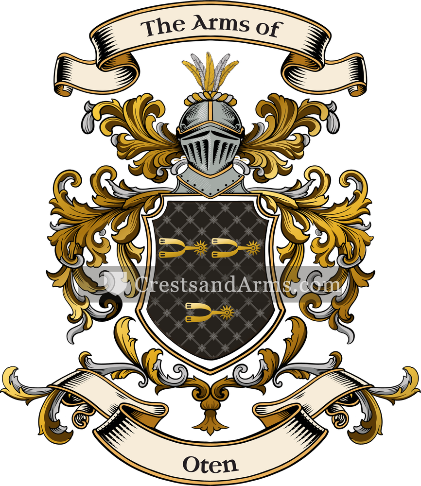 The Oten coat of arms, drawn from the recorded blazon