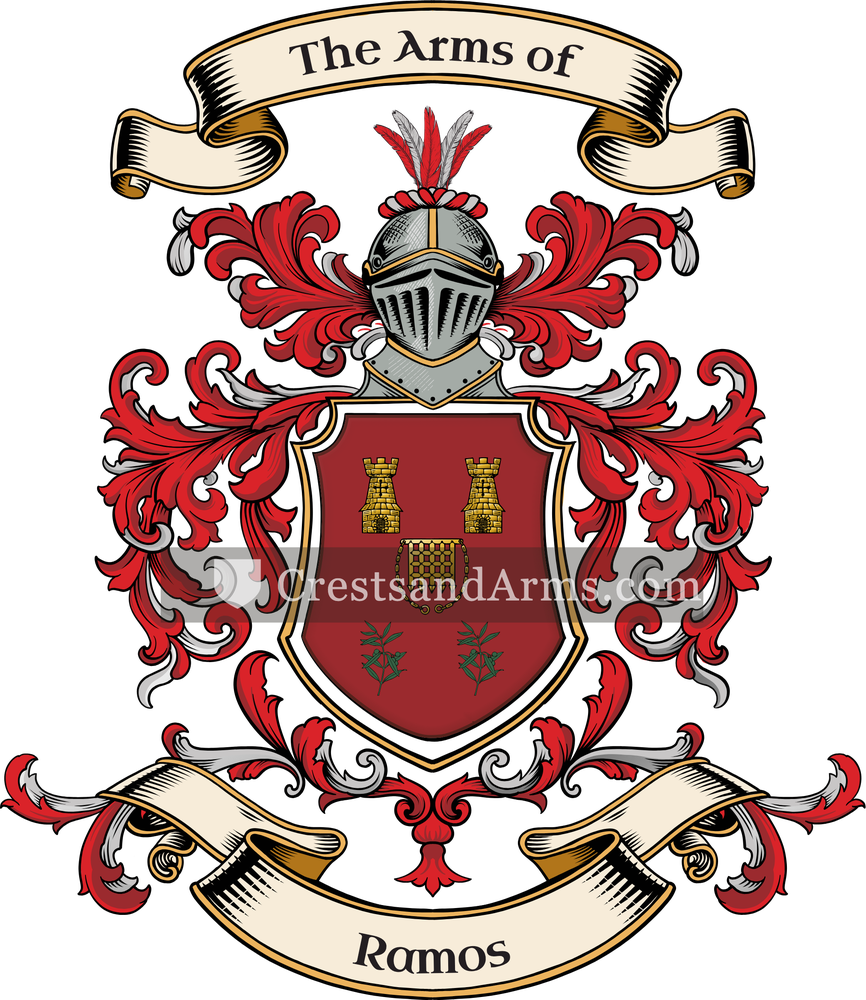 The Ramos coat of arms, drawn from the recorded blazon