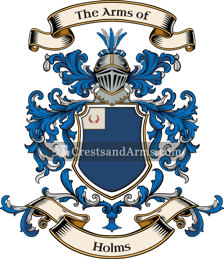The Holms coat of arms, drawn from the recorded blazon