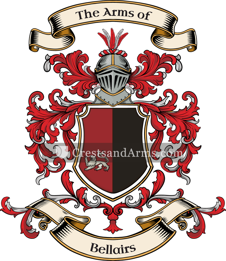 The Bellairs coat of arms, drawn from the recorded blazon