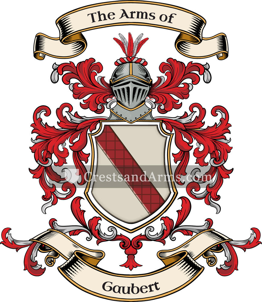 The Gaubert coat of arms, drawn from the recorded blazon