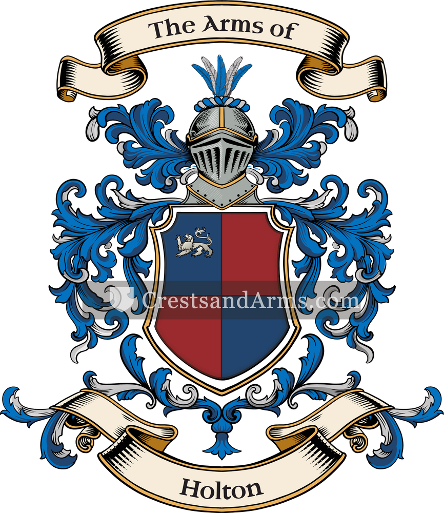 The Holton coat of arms, drawn from the recorded blazon