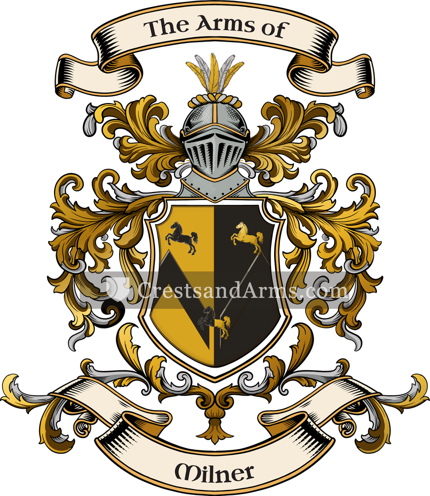 The Milner coat of arms, drawn from the recorded blazon