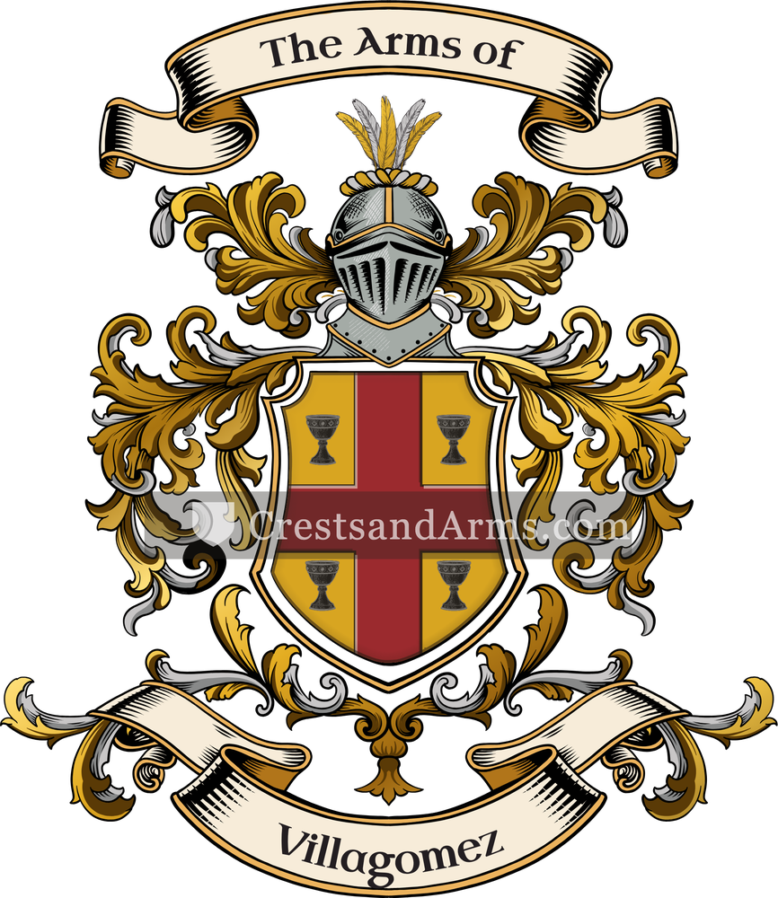 The Villagomez coat of arms, drawn from the recorded blazon