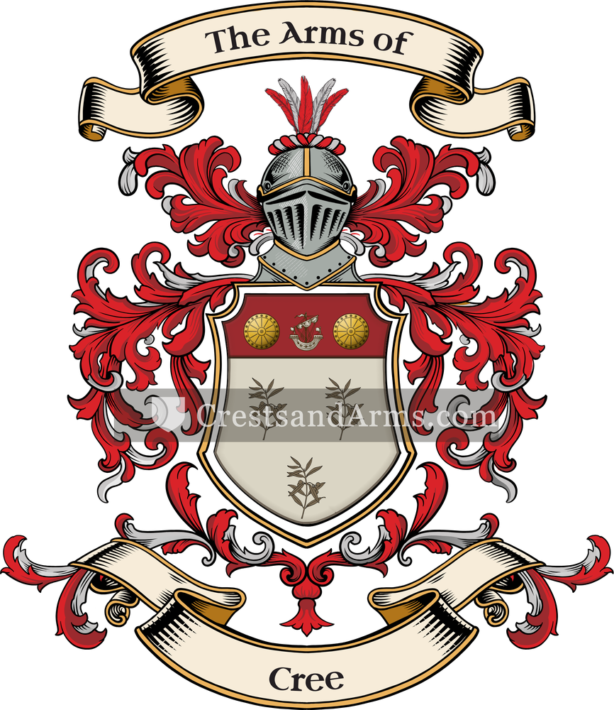 The Cree coat of arms, drawn from the recorded blazon