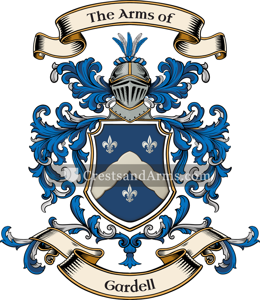 The Gardell coat of arms, drawn from the recorded blazon