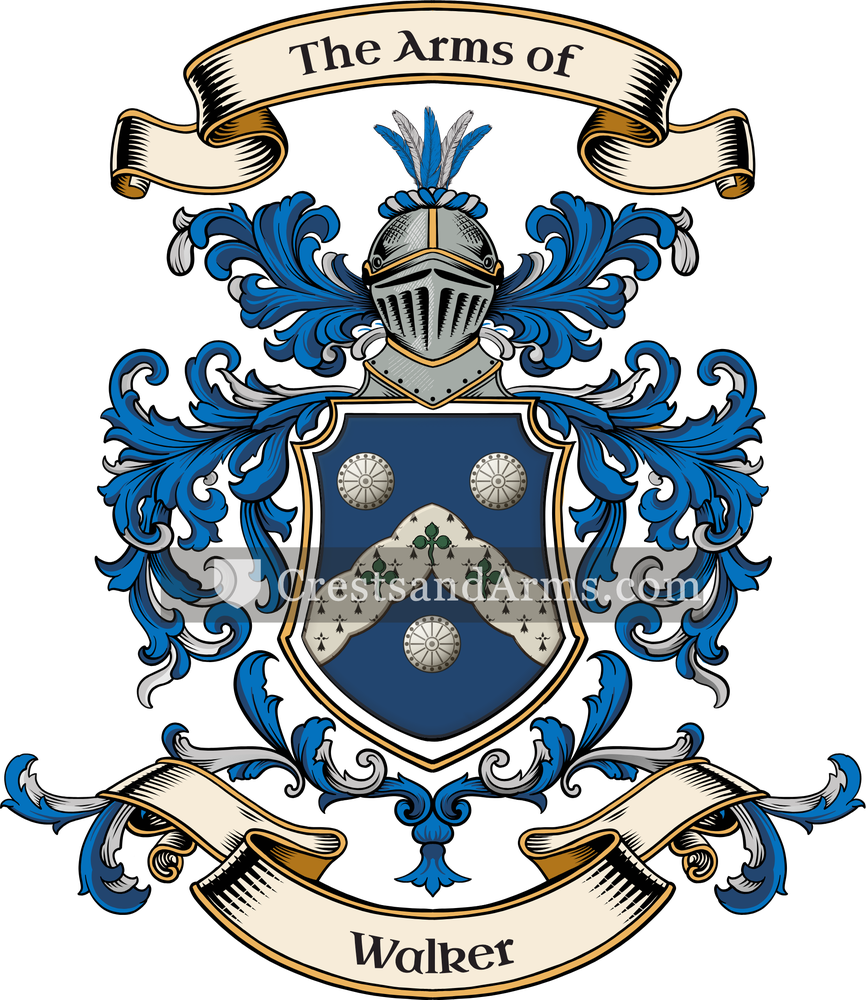 The Walker coat of arms, drawn from the recorded blazon