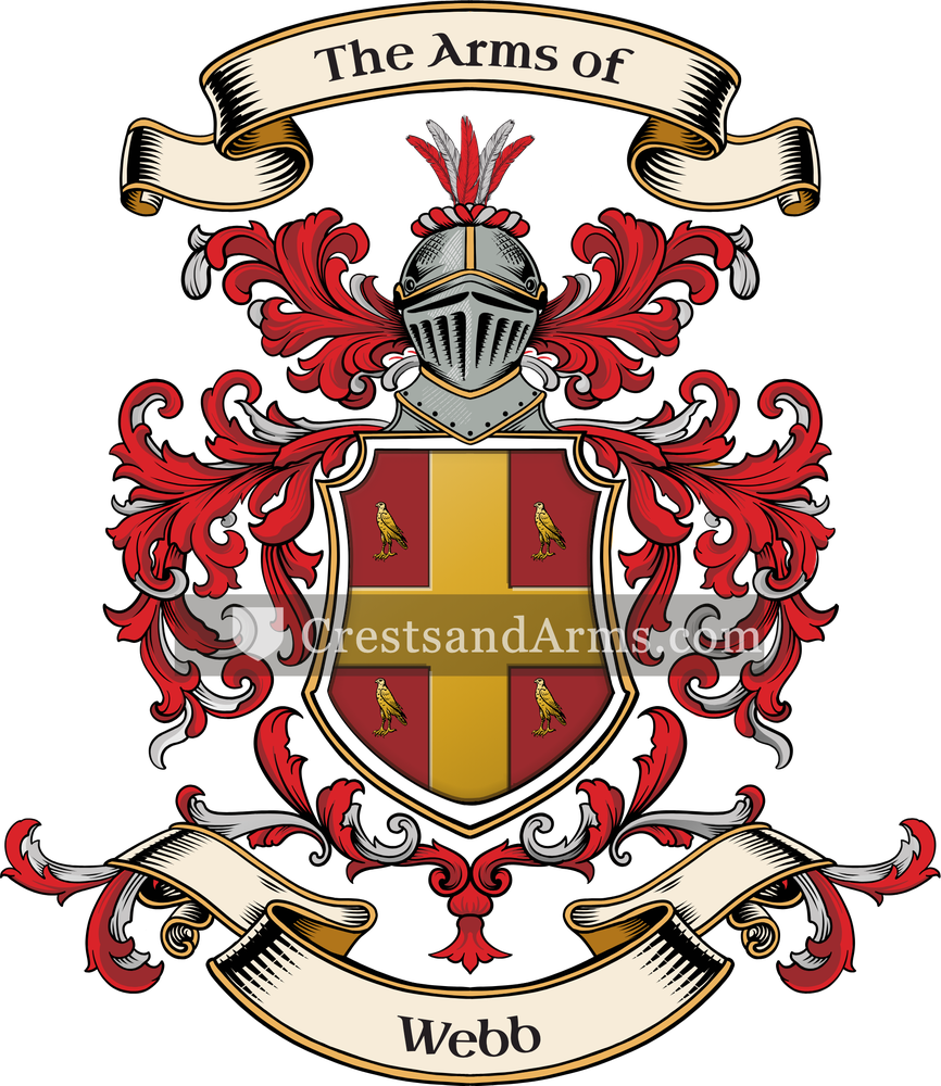 The Webb coat of arms, drawn from the recorded blazon