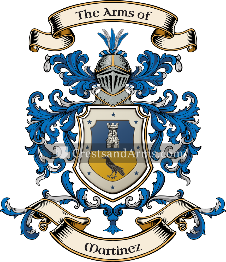 The Martinez coat of arms, drawn from the recorded blazon