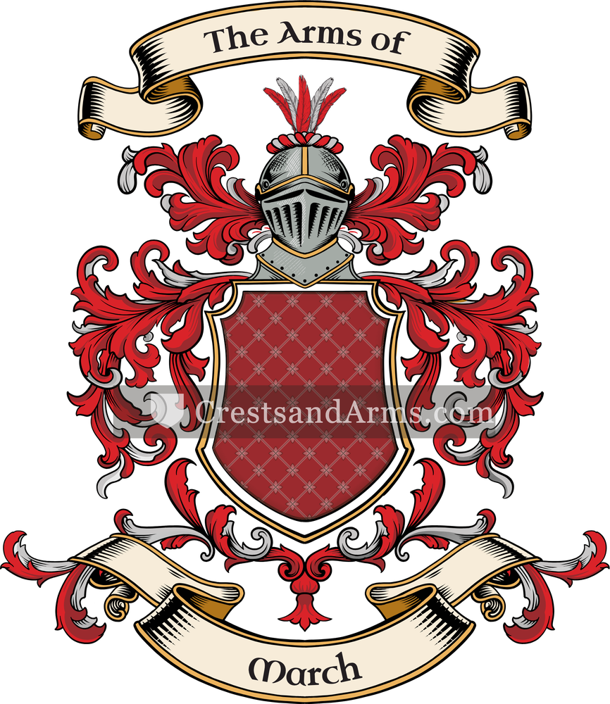 The March coat of arms, drawn from the recorded blazon