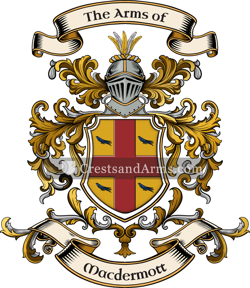 The Macdermott coat of arms, drawn from the recorded blazon