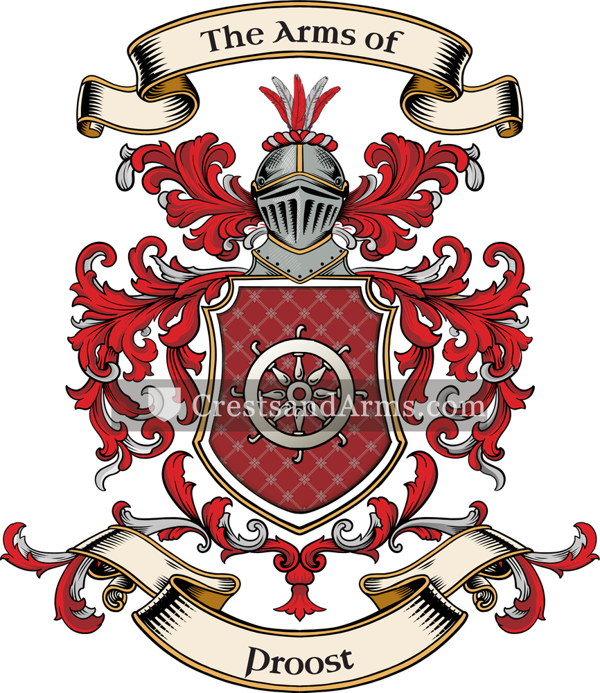 The Proost coat of arms, drawn from the recorded blazon
