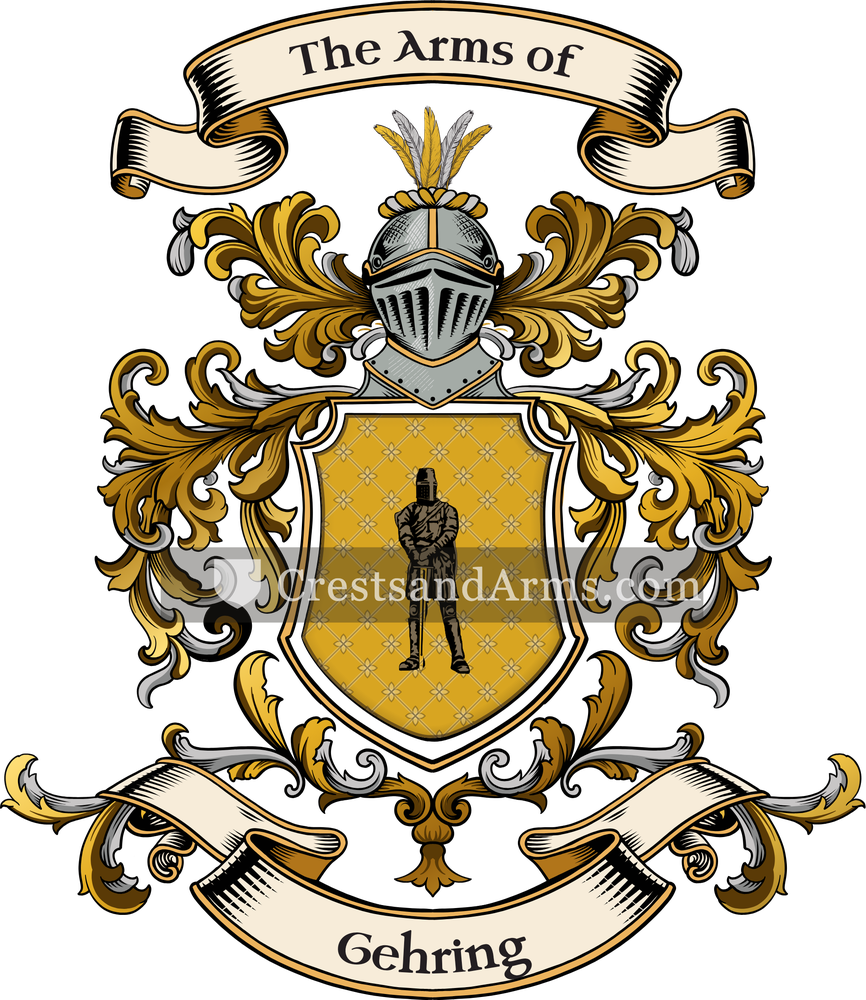 The Gehring coat of arms, drawn from the recorded blazon