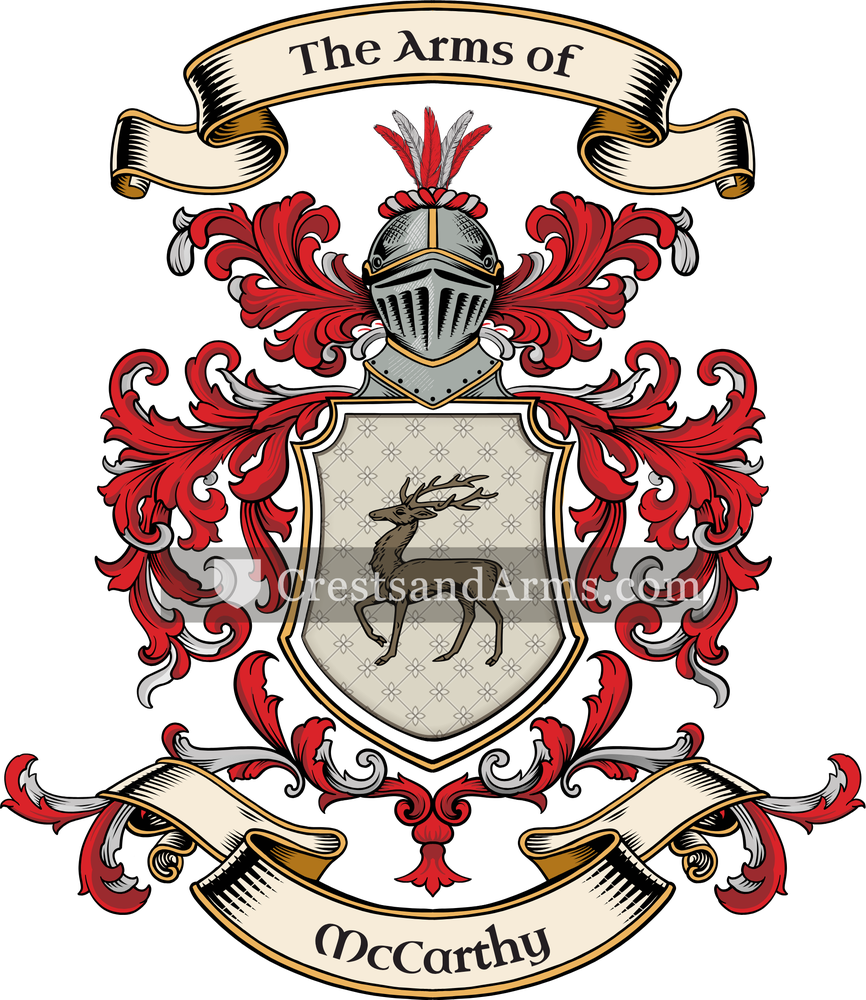 The McCarthy coat of arms, drawn from the recorded blazon
