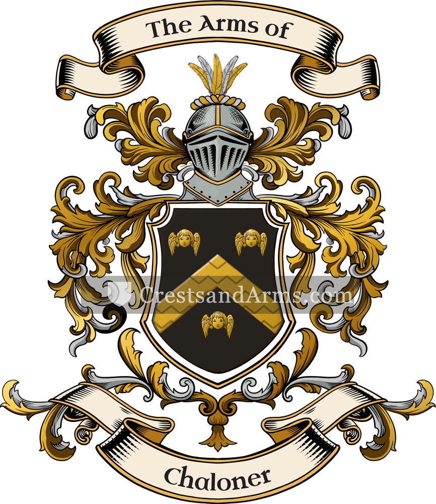The Chaloner coat of arms, drawn from the recorded blazon