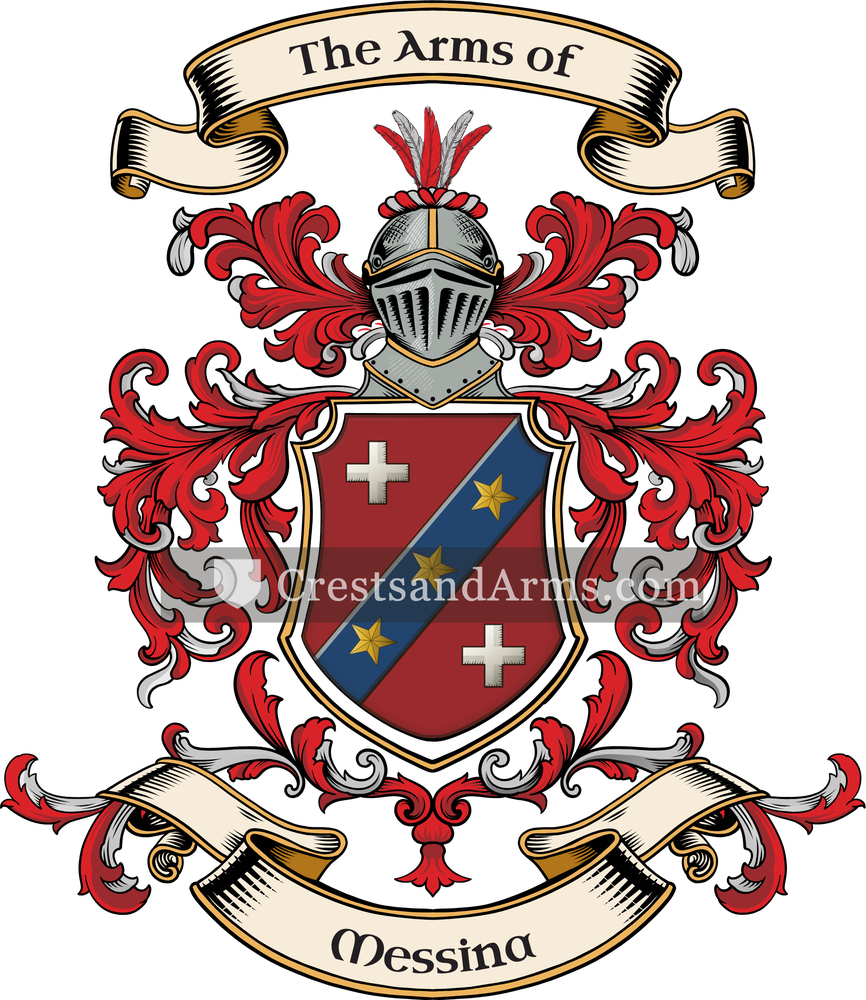 The Messina coat of arms, drawn from the recorded blazon