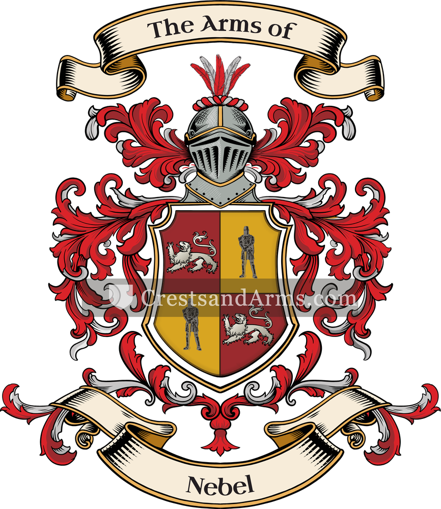 The Nebel coat of arms, drawn from the recorded blazon
