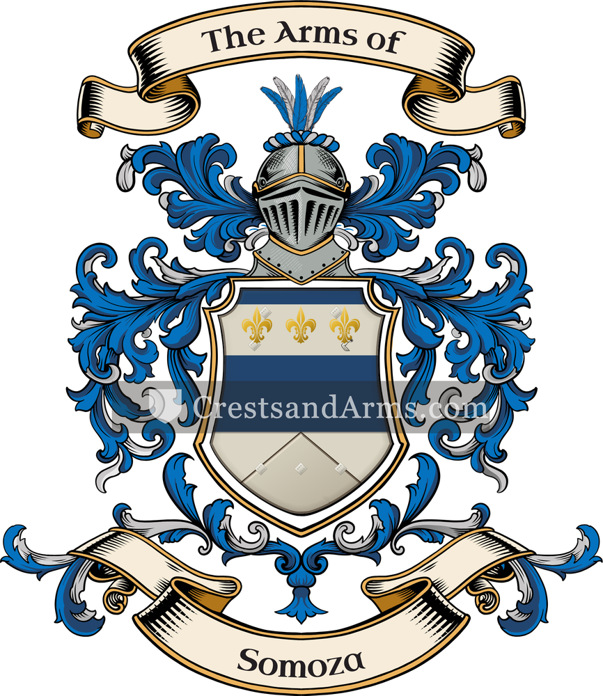 The Somoza coat of arms, drawn from the recorded blazon
