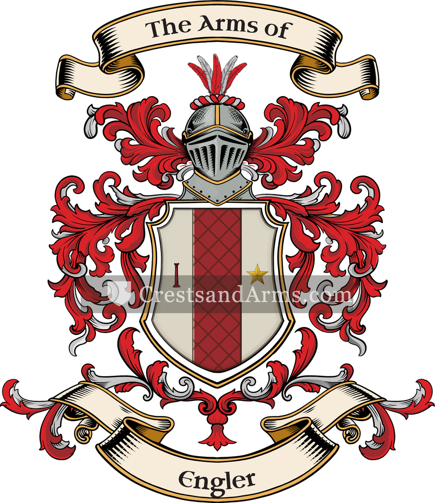 The Engler coat of arms, drawn from the recorded blazon