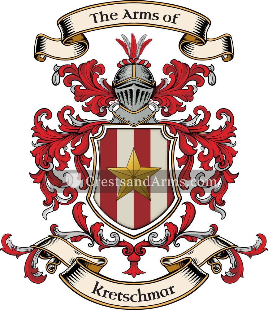 The Kretschmar coat of arms, drawn from the recorded blazon