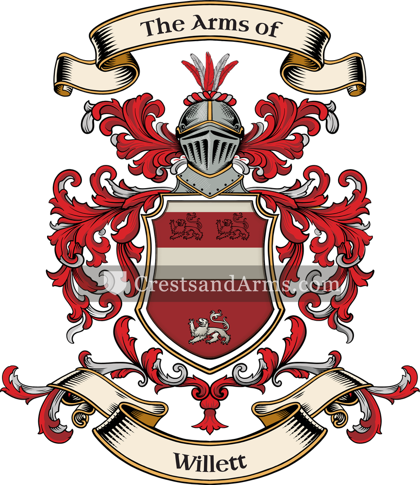 The Willett coat of arms, drawn from the recorded blazon