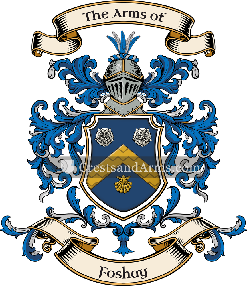 The Foshay coat of arms, drawn from the recorded blazon