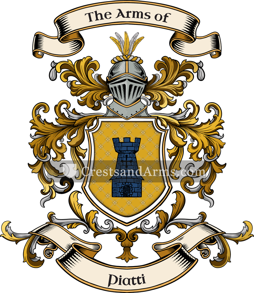 The Piatti coat of arms, drawn from the recorded blazon