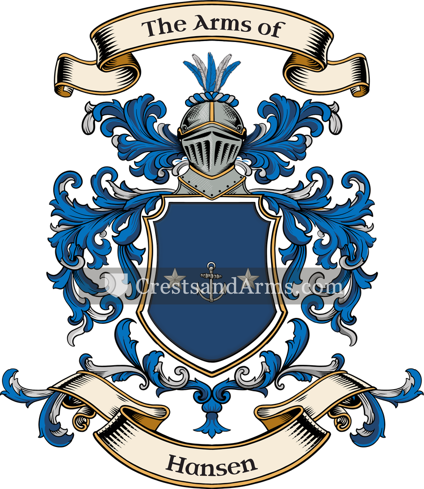 The Hansen coat of arms, drawn from the recorded blazon