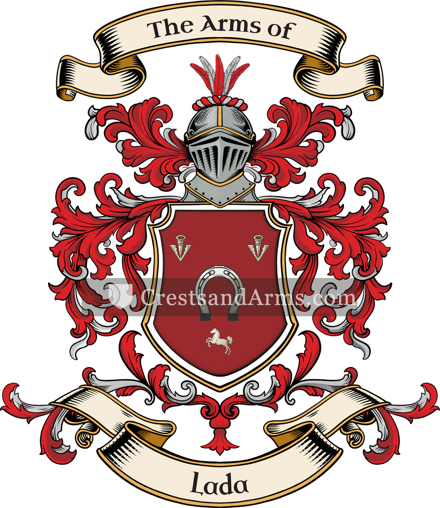The Lada coat of arms, drawn from the recorded blazon