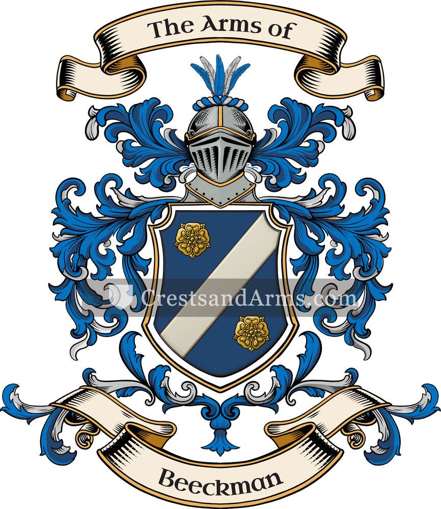 The Beeckman coat of arms, drawn from the recorded blazon