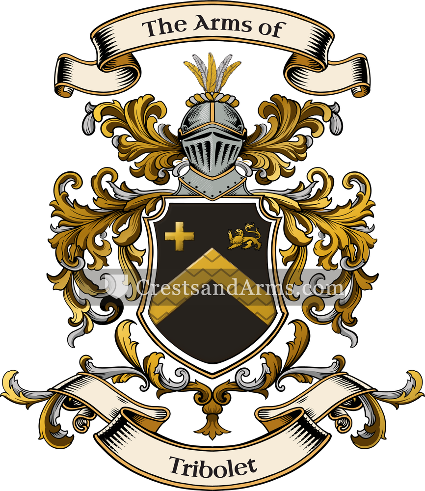 The Tribolet coat of arms, drawn from the recorded blazon